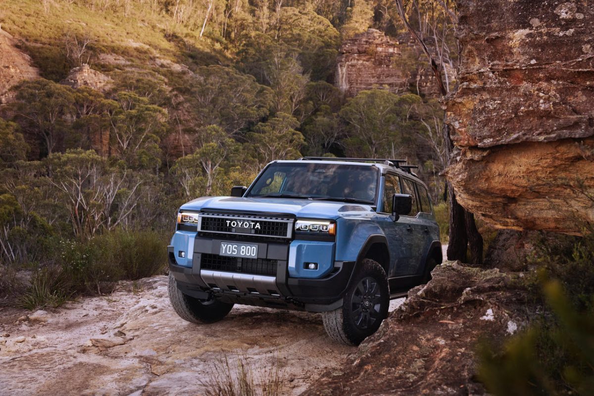 A 4WD in rugged terrain